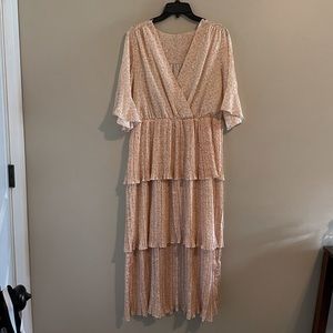 Printed Plissé Tiered Dress